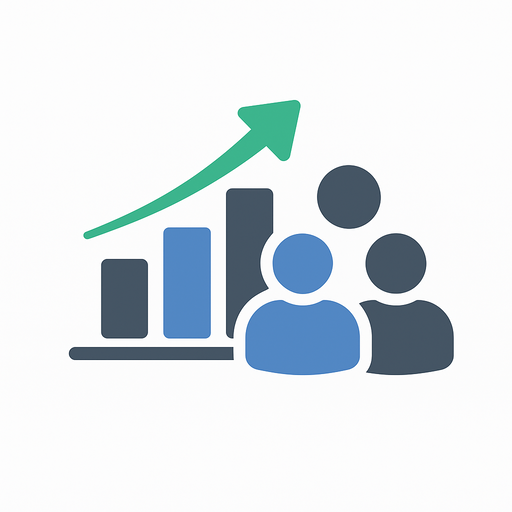 ikona wykres pokazujący wzrost ikony ludzi