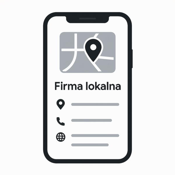 widok telefonu z mapami i lokalną firmą